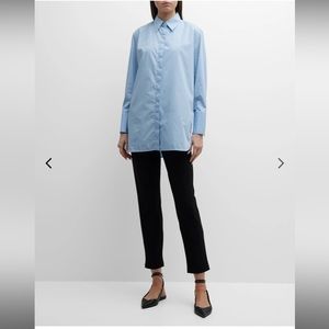 NWOT Eileen Fisher Machine Washable Stretch Crepe Slim Ankle Pants in Black